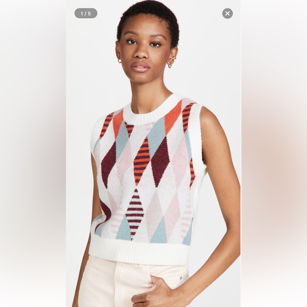 Argyle Sweater Vest Multicolor NWOT Size 20